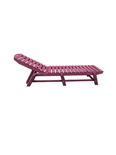Outdoor Pool Chaise Lounge, Heavy-Duty Folding Beach Lounger, Teal W347737