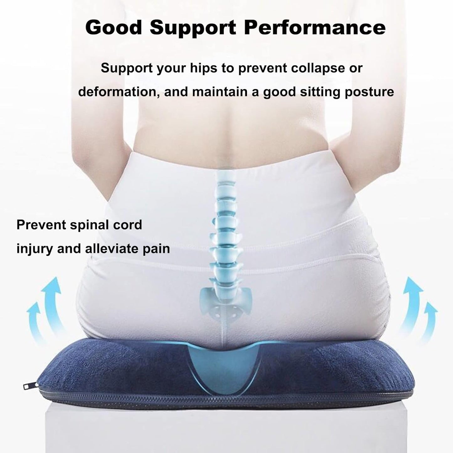 Donut Pillow Hemorrhoid Seat Cushion Memory Foam for Office Chair R38868