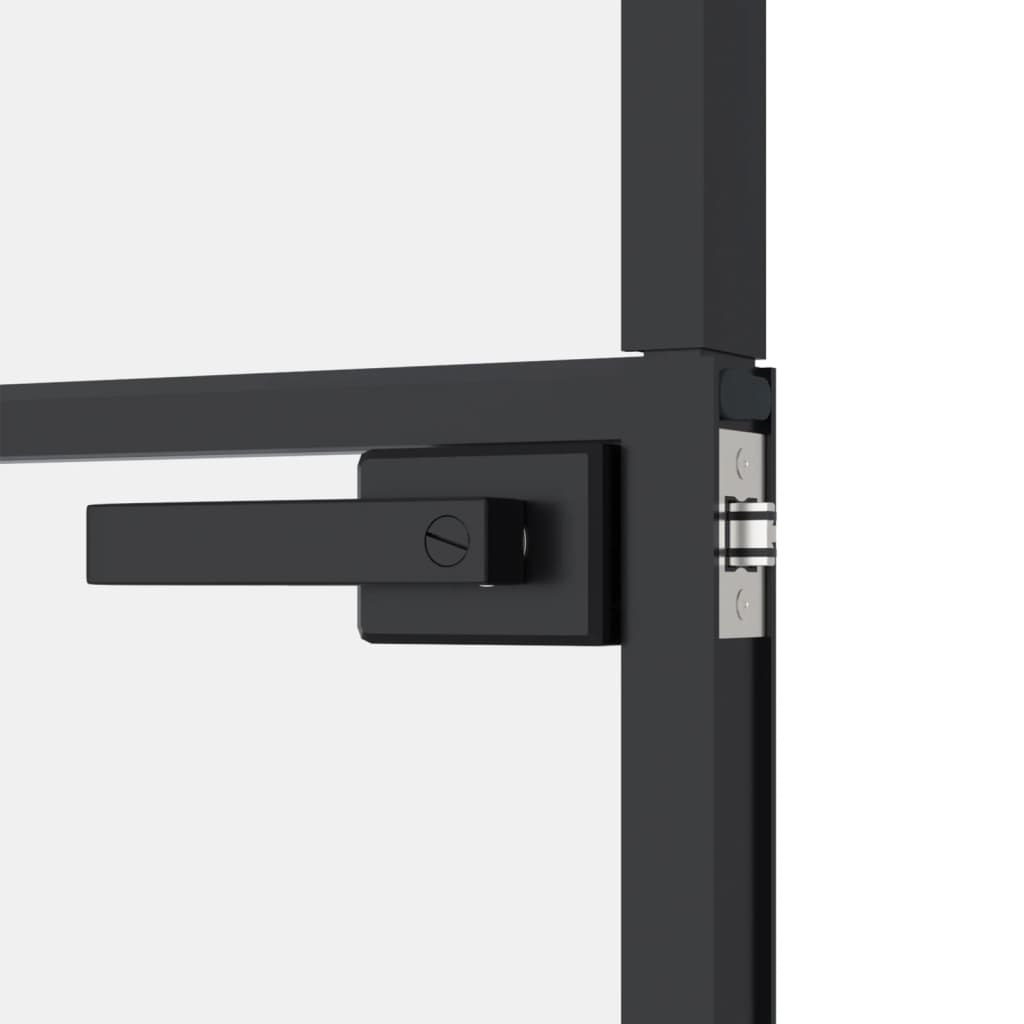 Interior Door Black 32.7"x79.3" Tempered Glass & Aluminum W273