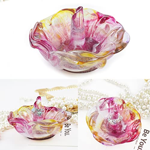 Lotus Rose Silicone Mold for Resin Jewelry Tray & Candle Holder Z38054