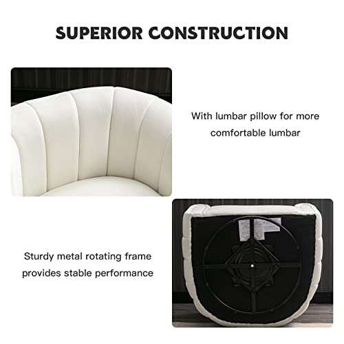 ANJ Swivel Barrel Chair with Plump Pillow, Green V36499