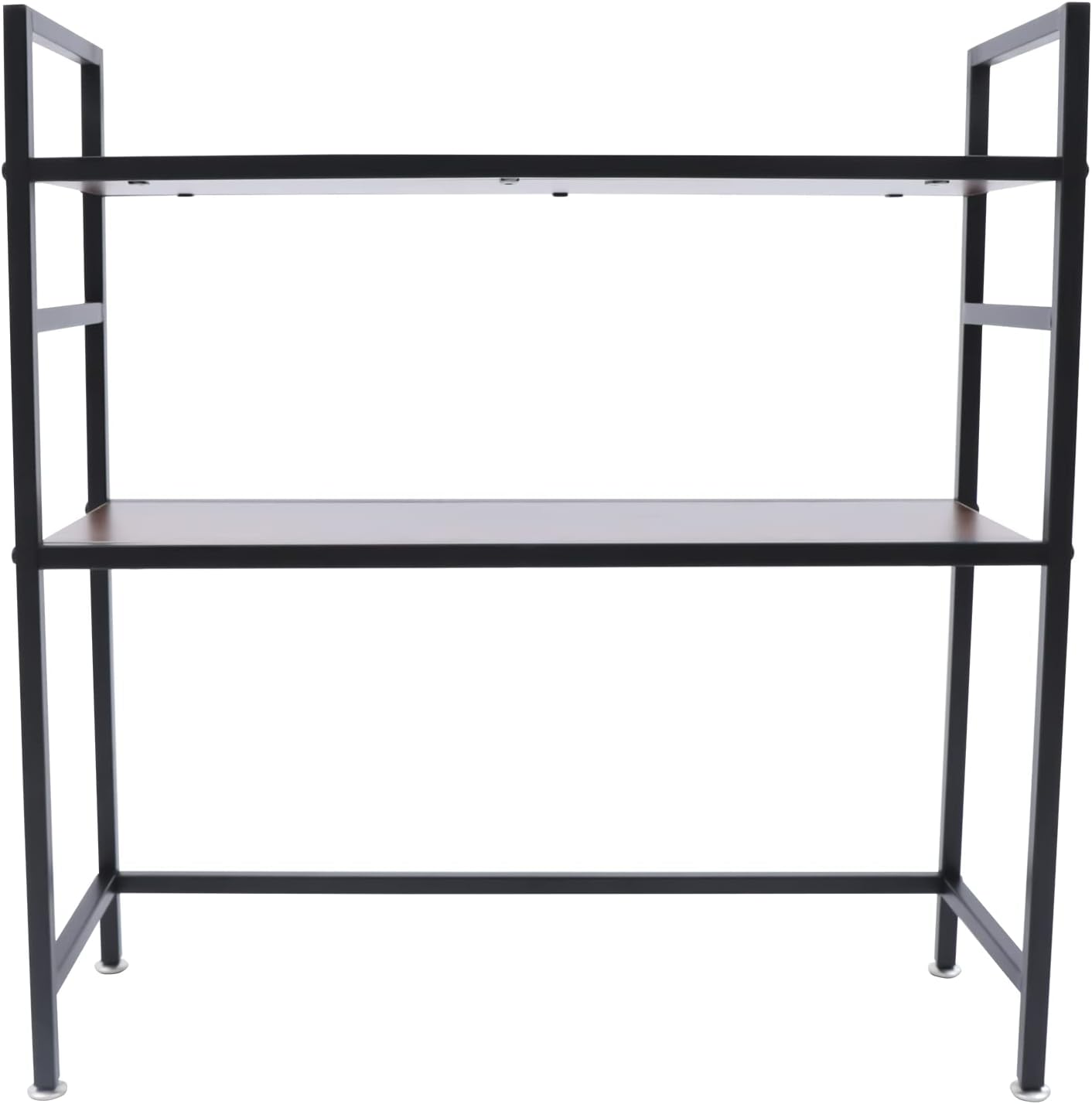 2-Tier Desk Hutch, Adjustable Wood Bookcase for Home Office D95422