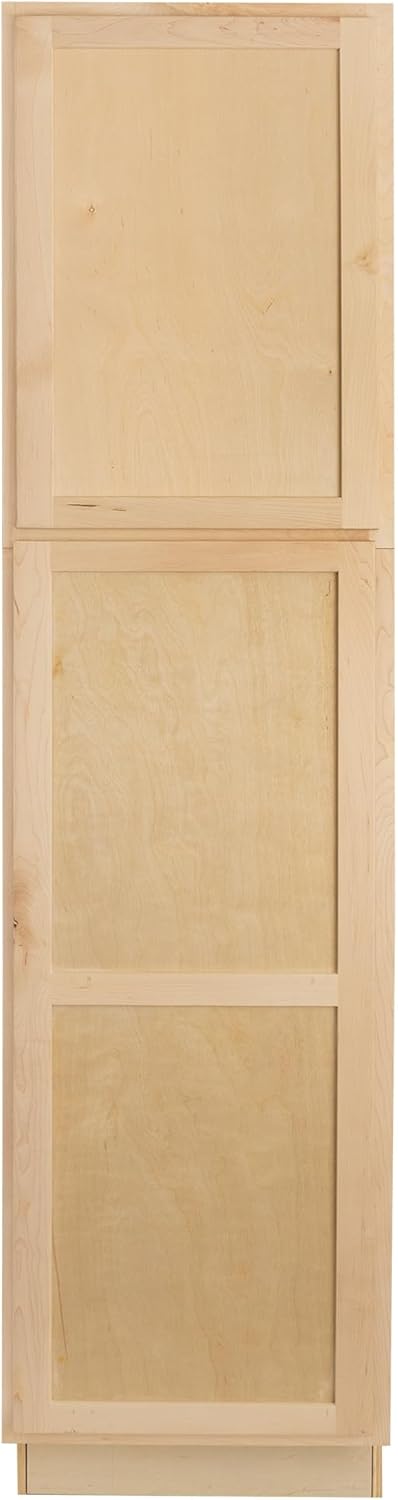 Quicklock RTA Shaker Base Kitchen Cabinet Pantry, 100% Plywood, Soft Close, Raw Maple Q901