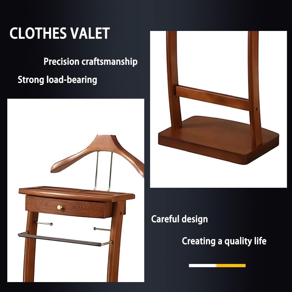 Solid Wood Suit Rack with Pants Bracket and Tie Holder L88096