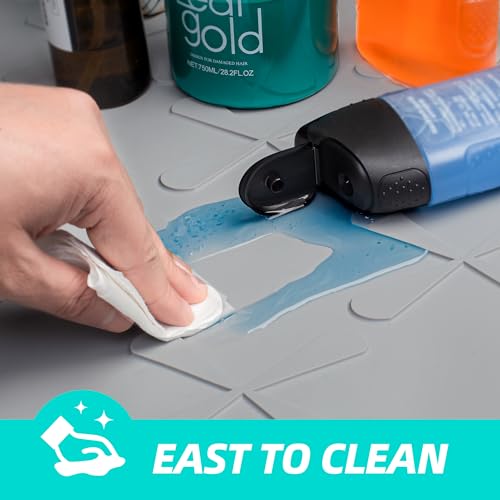 Under Sink Mat for Kitchen Waterproof, 25" x 22" Silicone Cabinet Liner with Raised Edge U5274