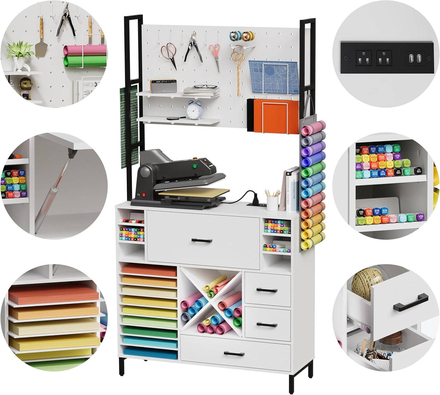 PAKASEPT Craft Organizer Storage Cabinet for Cricut Machines Q5406