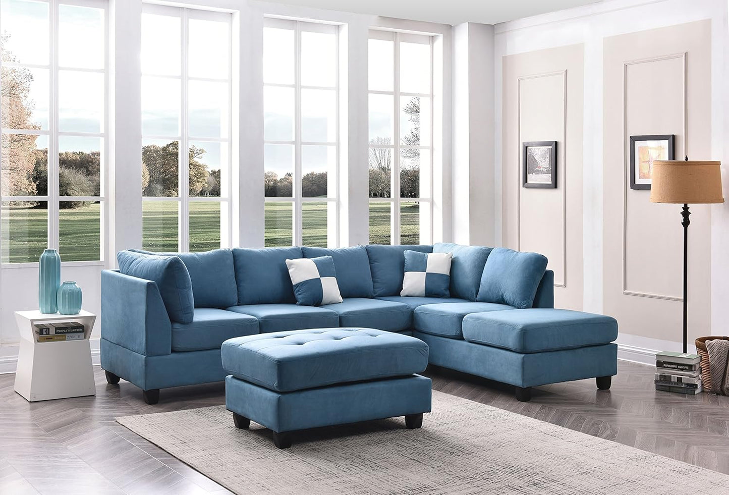 Glory Furniture Malone Sectional, White B439