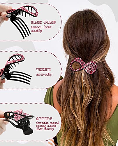 French Flat Hair Clips for Women 6Pcs Strong Hold Matte Dark V3858