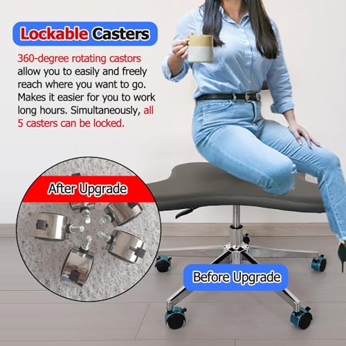 Ergonomic Cross Legged Office Chair with Lumbar Support, White M9496