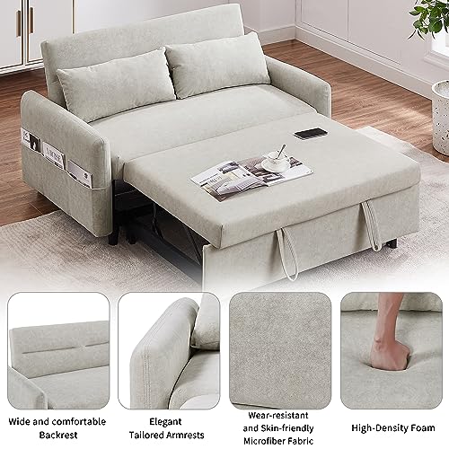 GIA 3 in 1 Convertible Sleeper Sofa Futon Couch with Adjustable Backrest, Gray K696399