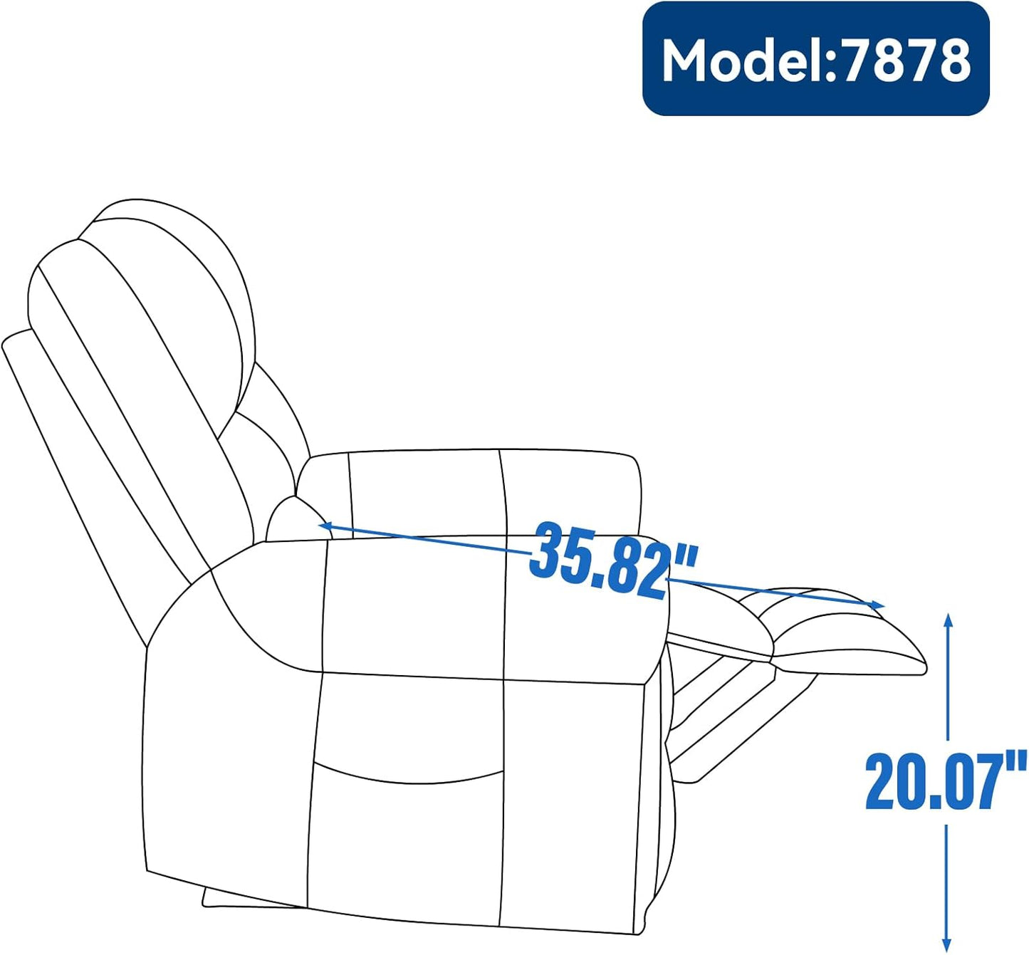 Power Lift Recliner Chair Heat Massage Dual Motor Genuine Leather Brown I78920