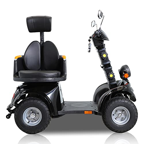 4 Wheels 3-Speed Electric Mobility Scooter for Adults and Seniors, Black R1598
