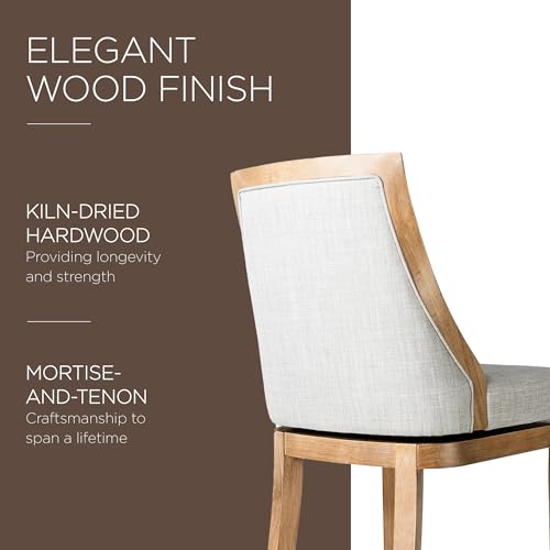 Maven Lane Vienna 26 Inch Counter Height Rotating Barstool, Weathered Oak, Set of 2 E2552