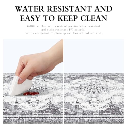 Anti Fatigue Kitchen Mats 2 Piece Set Cushioned Waterproof Non-Skid Blue Gray H53291
