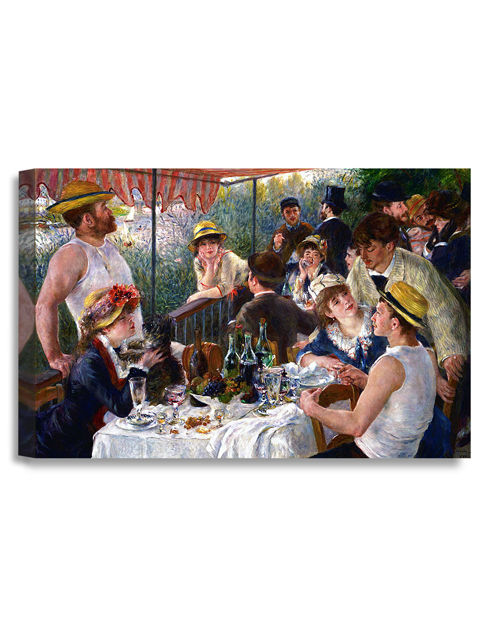 DECORARTS - Luncheon of the Boating Party by Pierre-Auguste Renoir. Oil Painting Reproduction, Giclee Print on Canvas. Ready to Hang Wall Art for Home, Bedroom, Office Decor. 18x12"