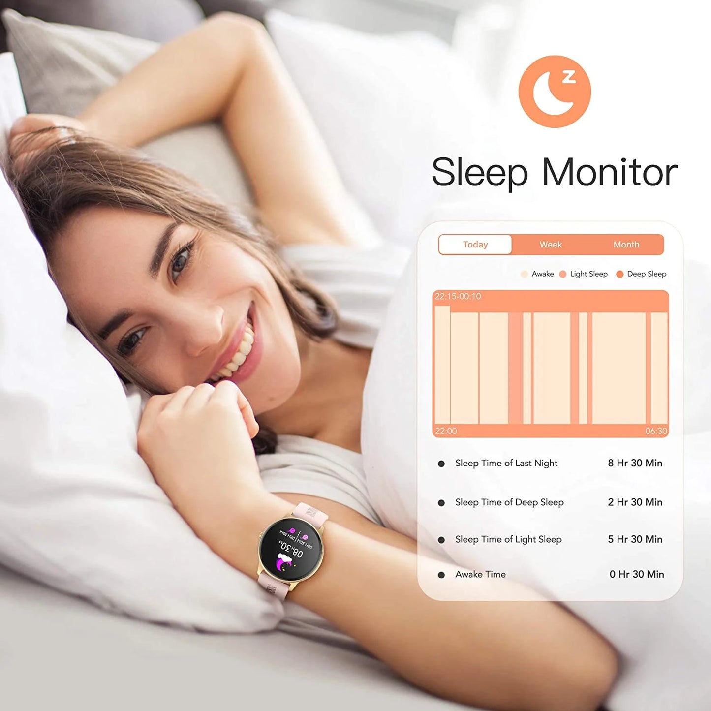 Timoom Smart Watch for Android iOS, Fitness Tracker with Heart Rate Monitor, IP68 Waterproof S1579