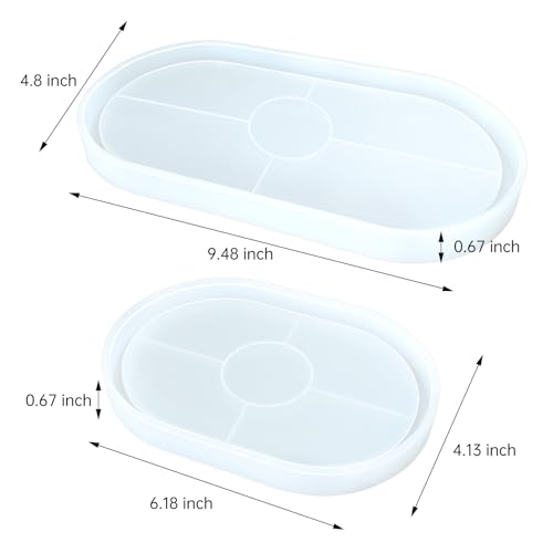 Resin Tray Molds 3 Pcs Silicone Coaster Molds for Epoxy Resin Concrete E902