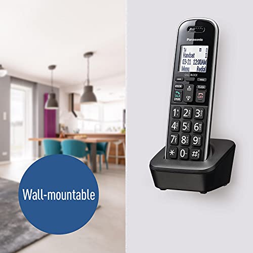 Panasonic Expandable Corded/Cordless Phone System with Answering Machine – 2 Handsets, KX-TGB852B (Black) T249