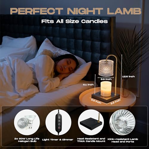 Candle Lamp Warmer With Timer for Jar Candles, Bedroom Decor A92391