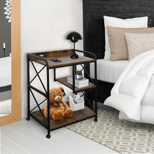 Printer Stand with Storage for Home Office, Black W355