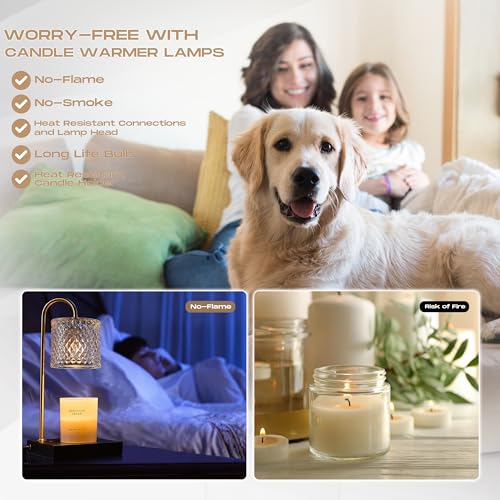 Candle Lamp Warmer With Timer for Jar Candles, Bedroom Decor A92391