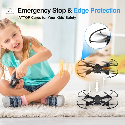 ATTOP Drone with 1080P Camera FPV Foldable RC Quadcopter for Kids W529336
