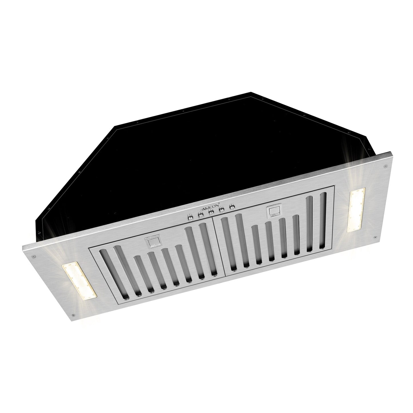 Akicon Range Hood Insert/Built-in30/ 36 inch,Ultra Quiet Powelful Vent Hood with LED Lights, 3 Speeds 600 CFM, Stainless Steel -  Warm Bright 30inch