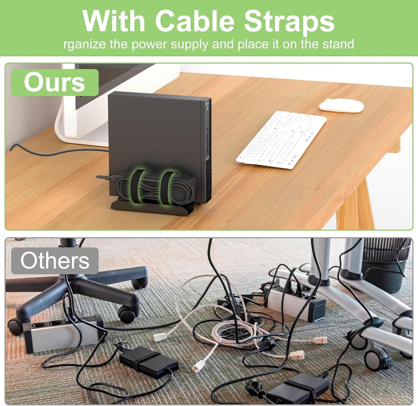 Universal Mini PC Desk Stand for Dell HP Lenovo Adjustable Vertical Holder V5694