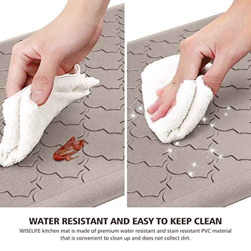 WISELIFE Kitchen Mat Cushioned Anti Fatigue Floor Mat, 17.3"x39", Non Slip Waterproof, Grey F12278