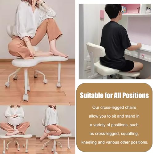 Game Cross Legged Chair with Back Support, Swiveling Meditation Chair (Black) C10748