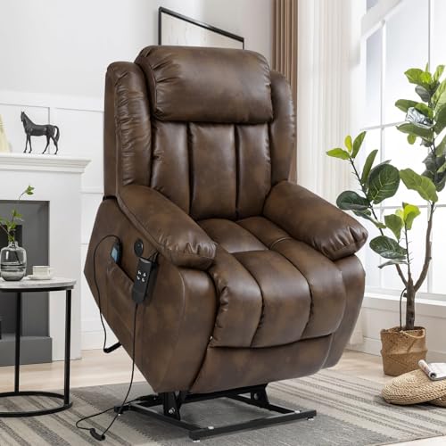 Power Lift Chair Recliner for Elderly with Heat and Massage, Dark Blue F8425