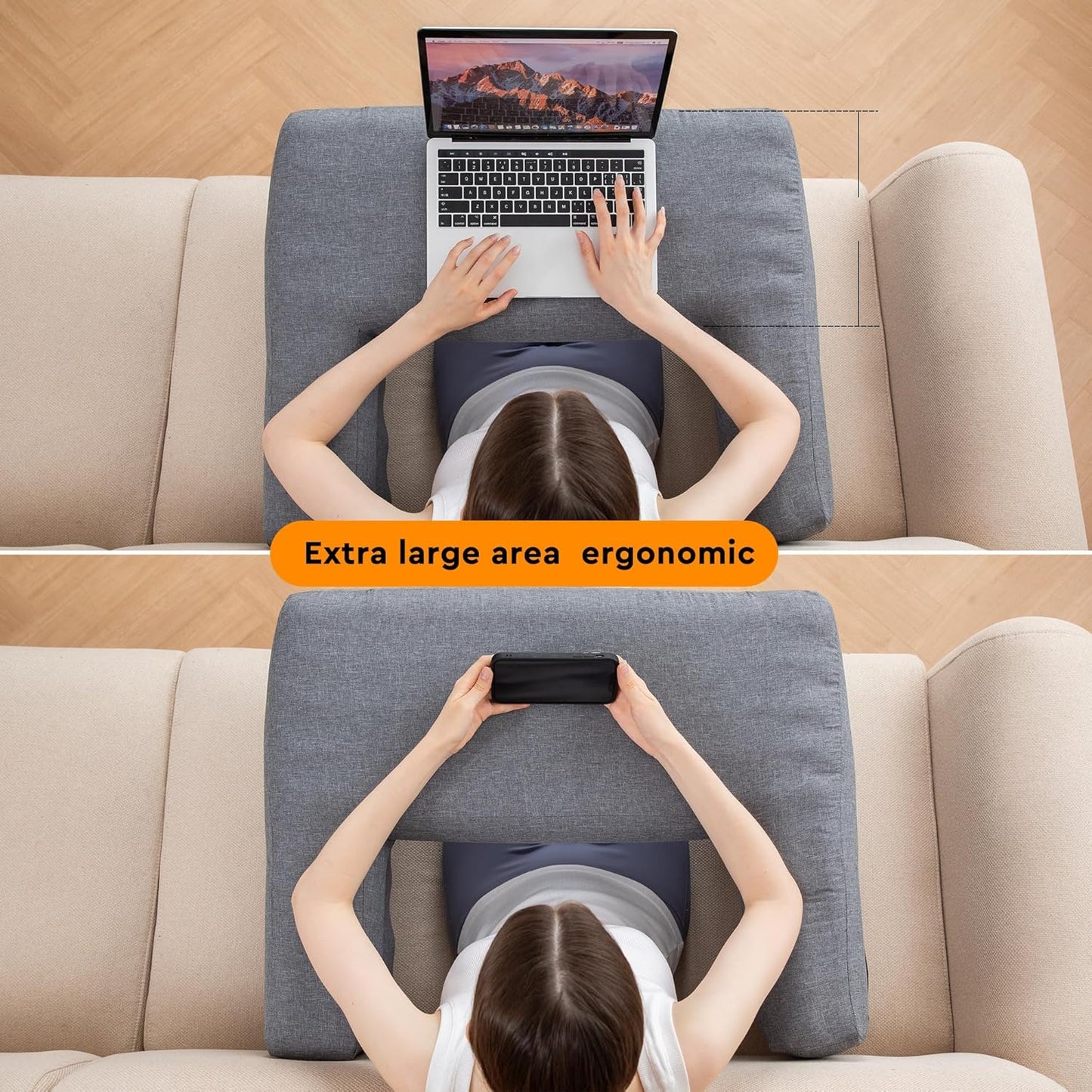 Inflatable Reading Pillow with Arm Rest for Bed Gaming S102170