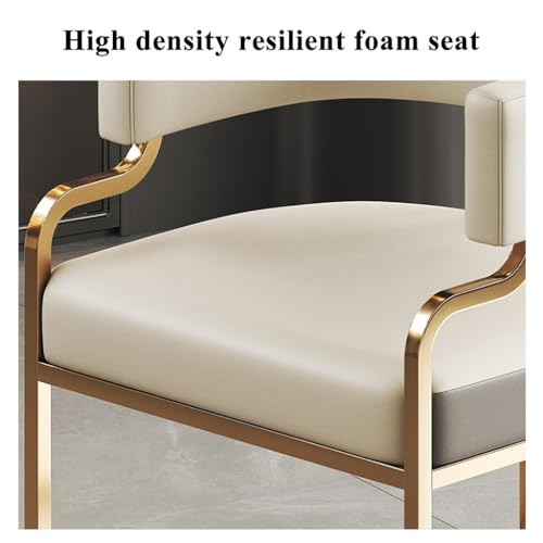 Modern Tub Chair Upholstered Armchair with Golden Metal Legs White C9406
