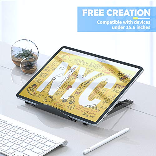 Foldable Laptop Stand for Desk, Ventilated, Adjustable (Black) F75332