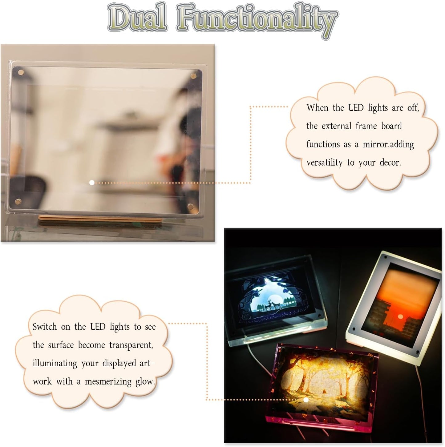 BOSOIRSOU 19 pcs Luminous Photo Frame Resin Casting Mold Set, Rectangle Silicone Molds for DIY Crafts Q51998