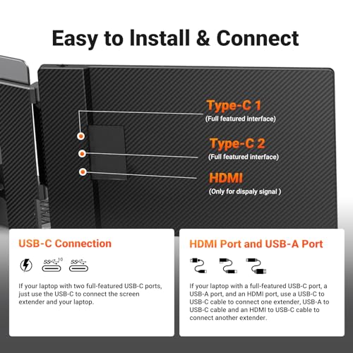 Laptop Screen Extender 15.6" FHD 1080P IPS Triple Portable Monitor S56590