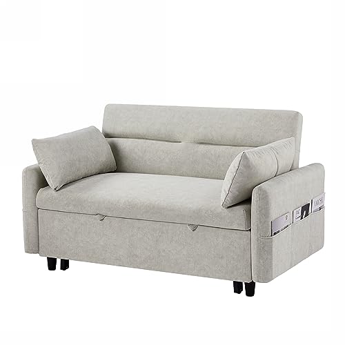 GIA 3 in 1 Convertible Sleeper Sofa Futon Couch with Adjustable Backrest, Gray K696399