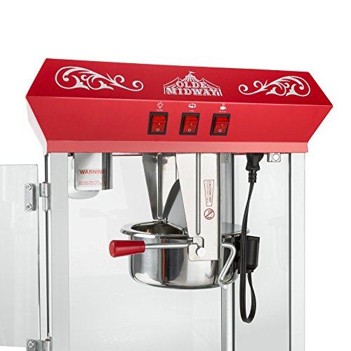 Olde Midway Bar Style Popcorn Machine with 8-Ounce Kettle - Black P70905