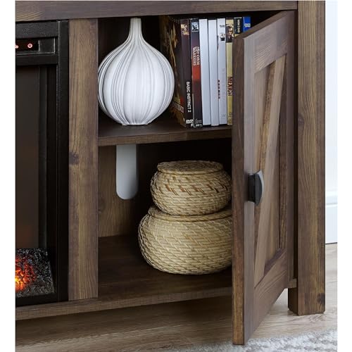Ameriwood Home Farmington Electric Fireplace Console 50" TV Stand, Black Oak D89553