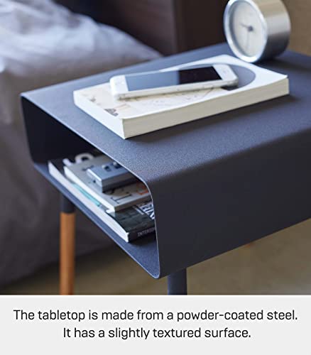 YAMAZAKI home Plain Side Table with Storage Shelf White Y79756