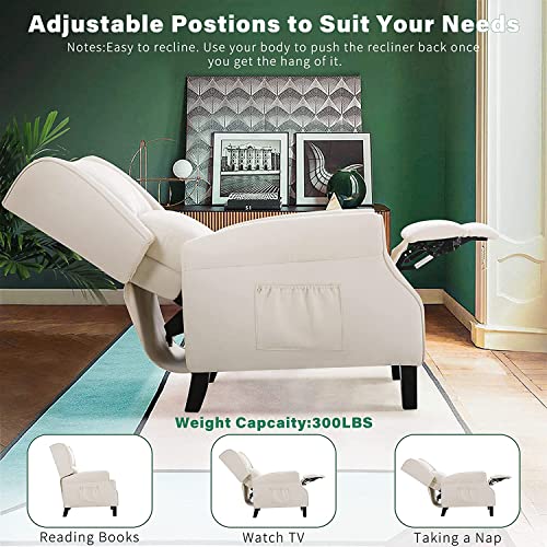 LEISLAND Wingback Recliner Chair with Heat and Massage, Beige D210229