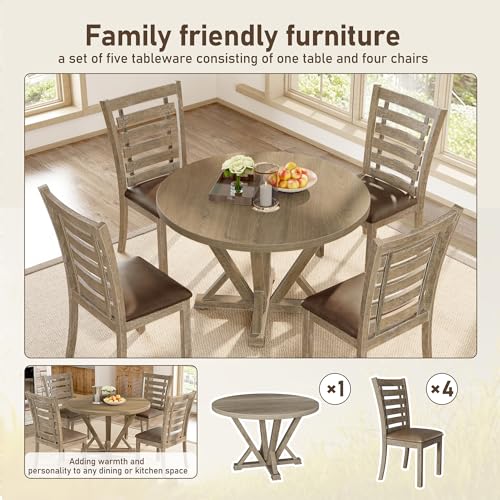 Dolonm Square Dining Table, Farmhouse Rustic Look, Light Brown M2473