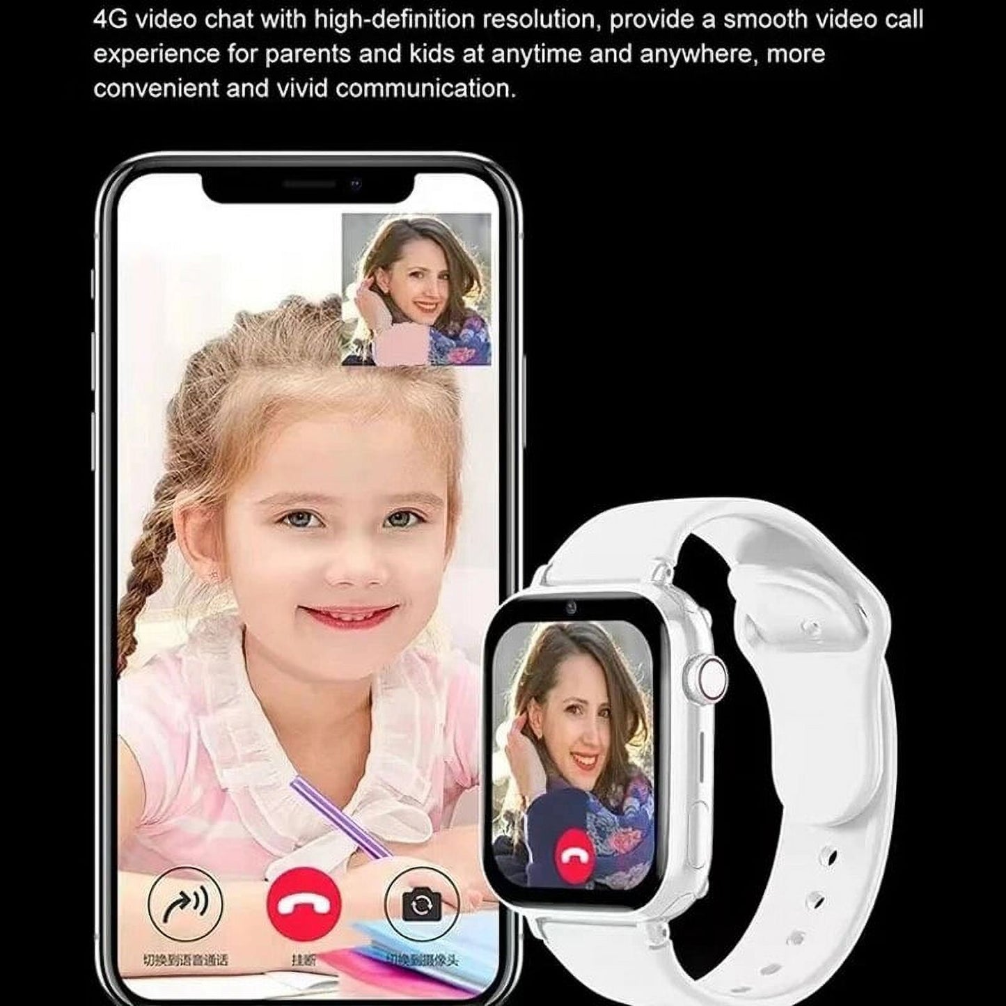 Kids 4G Smart Watch GPS Tracker Video Call Waterproof M2381