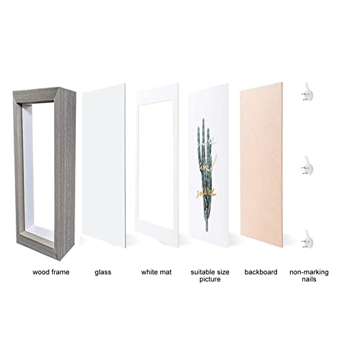 Farmhouse 5x7 Shadow Box Frame Display Case White 4 Pack U952392