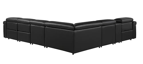 Riccardo 6-Piece Italian Leather Sectional Sofa with Power Reclining Seats, White L74812