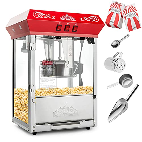 Olde Midway Bar Style Popcorn Machine with 8-Ounce Kettle - Black P70905