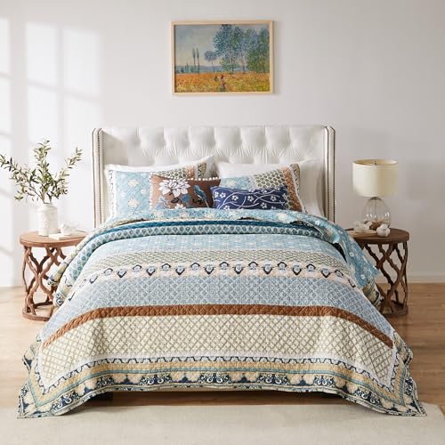 Greenland Home Thalia Quilted Bedding Set, Full/Queen, Blue E377029