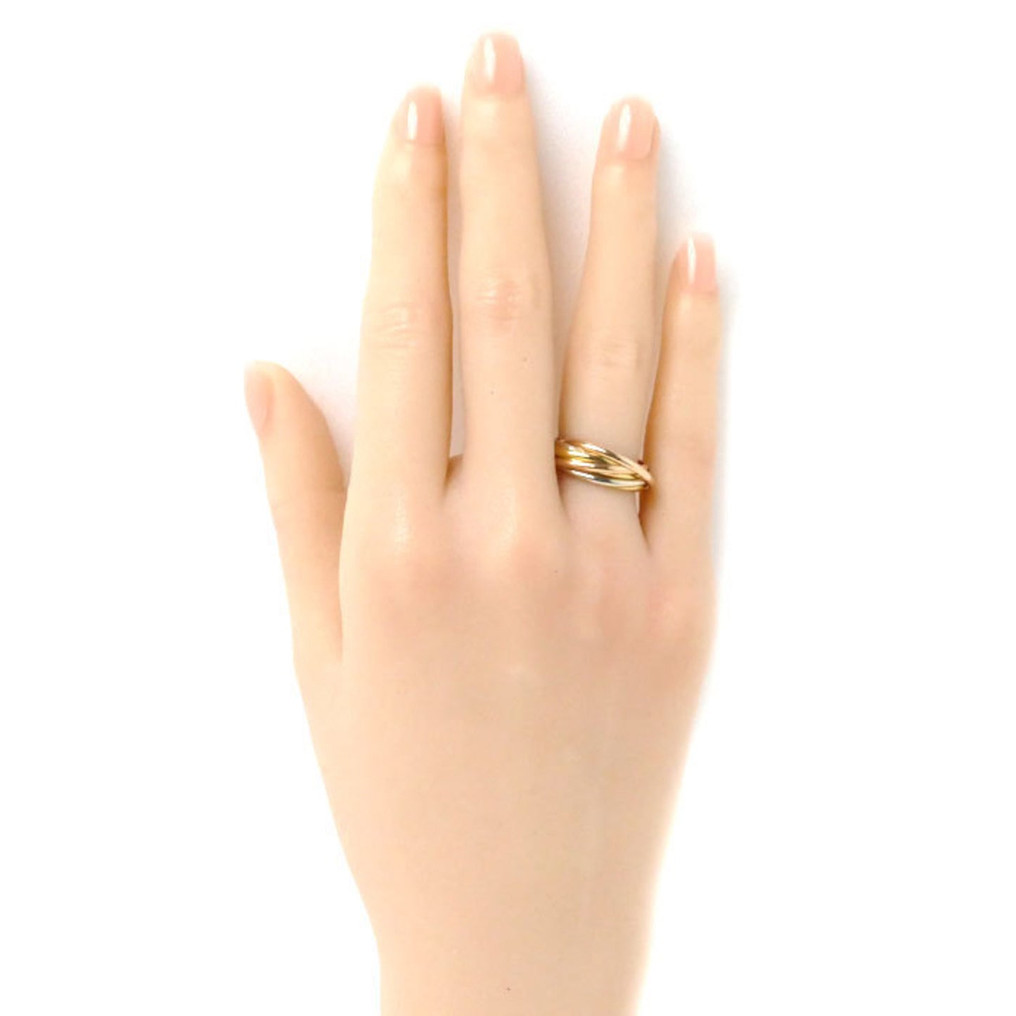 CARTIER K18YG PG WG Trinity 7-row Ring Ladies B614