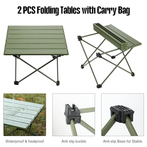 Portable Folding Camping Table with Carry Bag, Aluminum, Black Y763203