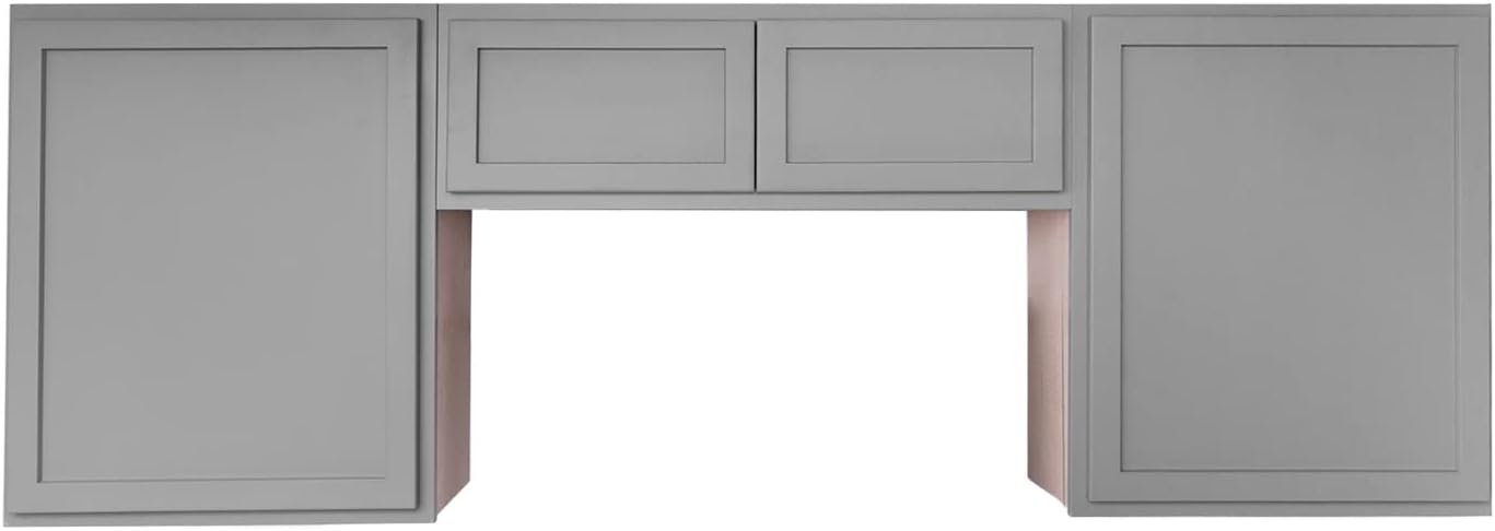 RTA Magnetic Grey Laundry Room Cabinet Kit, 72" Wide, Shaker Storage Cabinets I508696